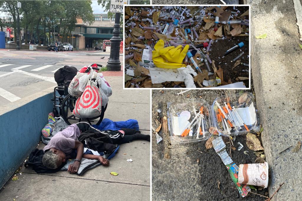 Bronx avenue close to courthouse overrun with addicts, rubbish