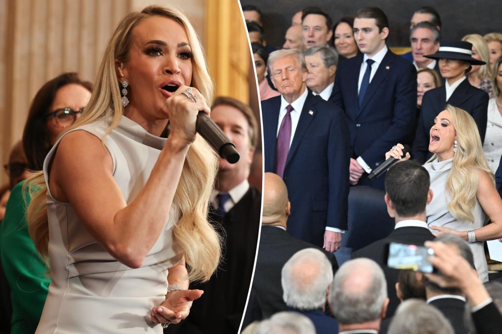 Carrie Underwood sings ‘America the Lovely’ a cappella after main snafu at Trump inauguration