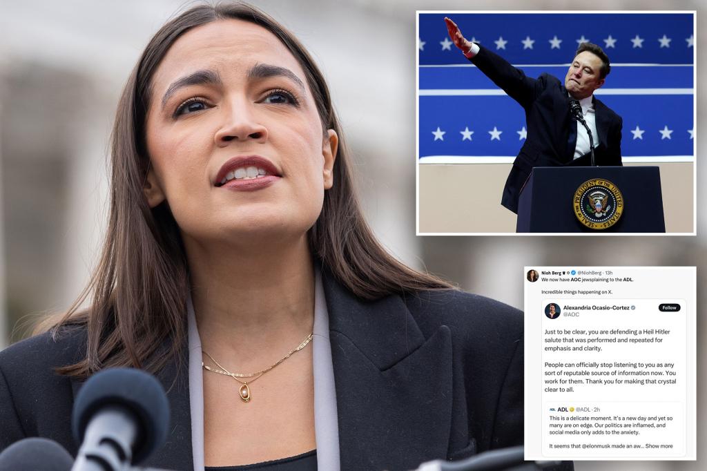 AOC slammed for dragging ADL over Elon Musk’s ‘salute’ protection