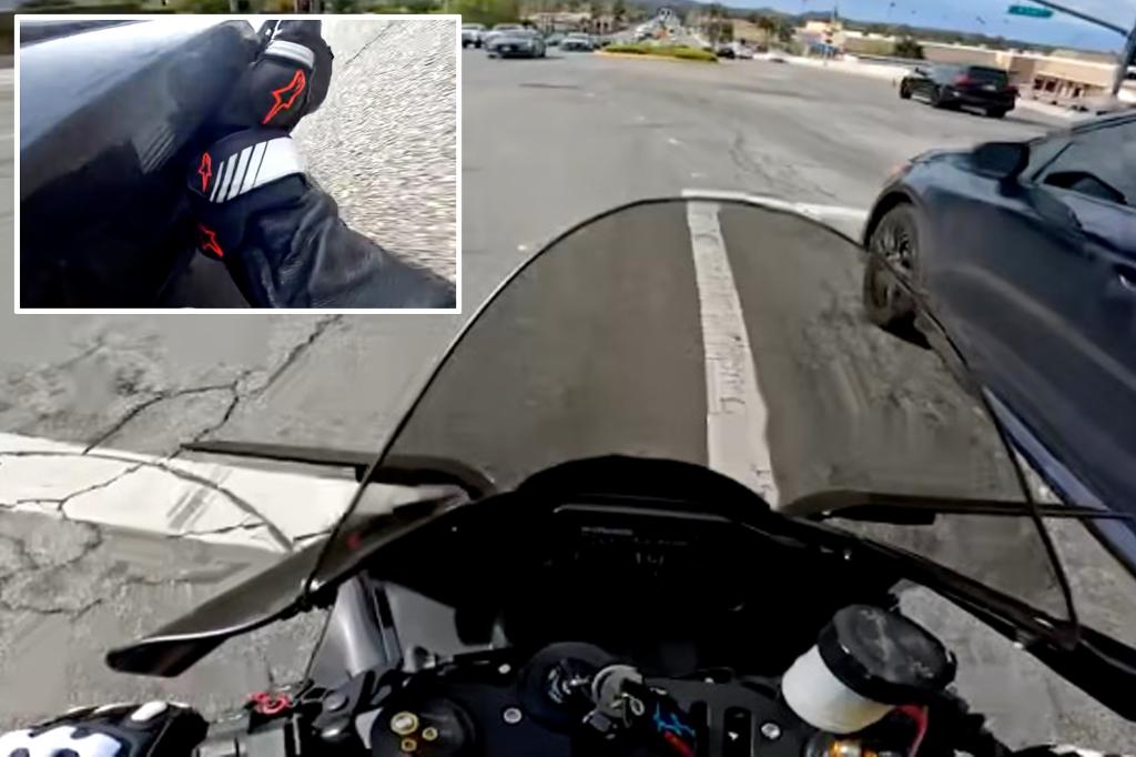 California driver Gary Delandro charged with tried homicide after ramming Nisan into motorbike in street rage incident