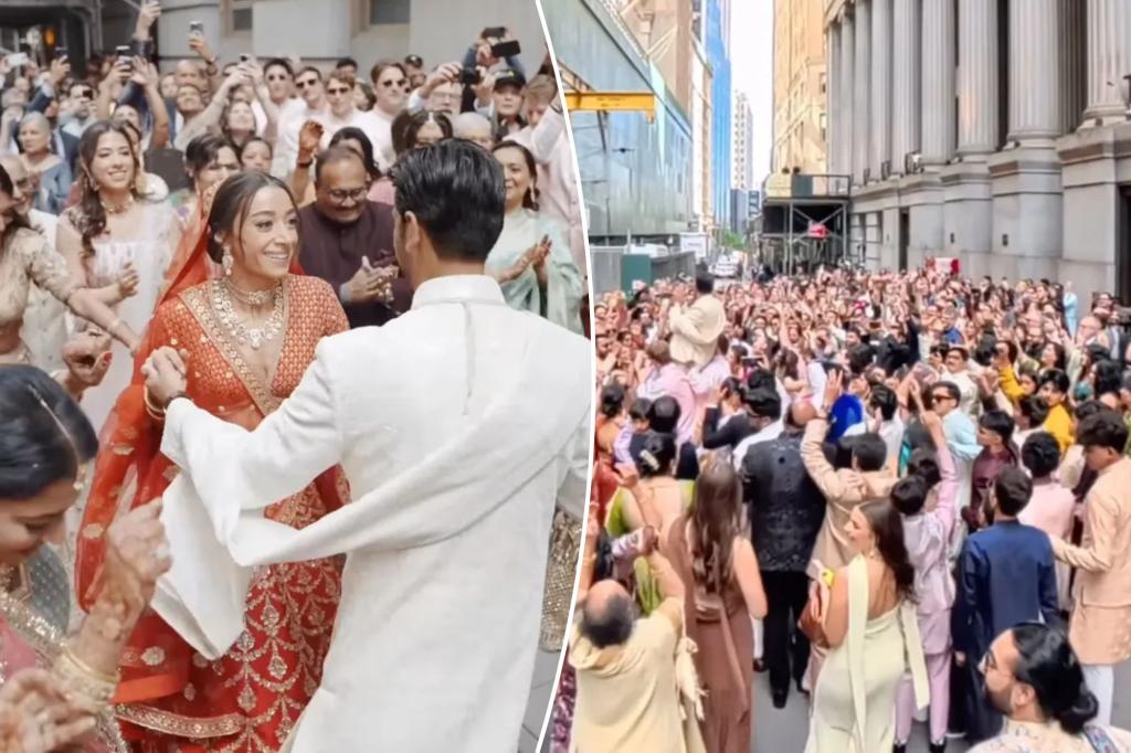Indian couple’s extravagant wedding ceremony parade shuts down Wall Road — meet the bride and groom