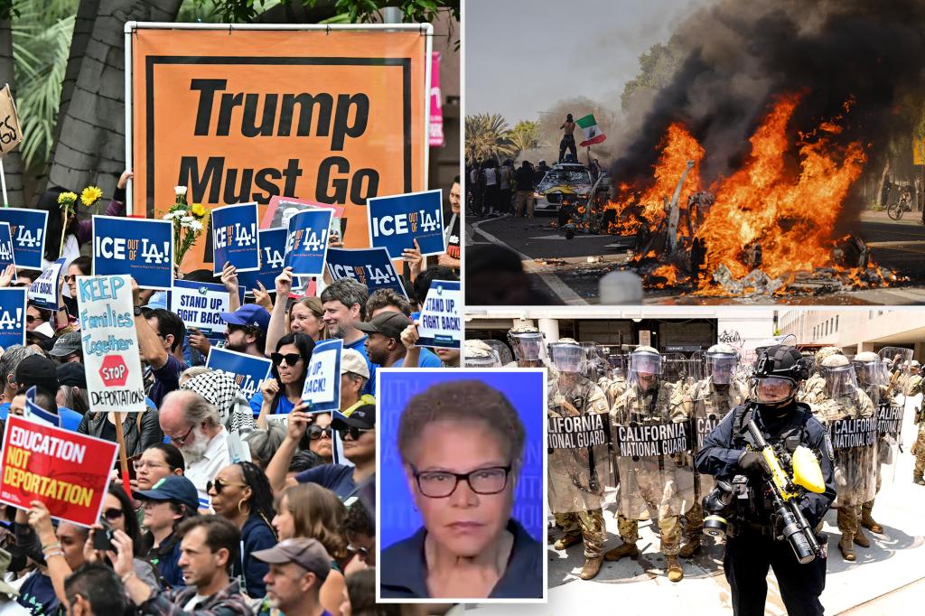 Los Angeles Mayor Karen Bass blames riots on ICE brokers upholding legislation