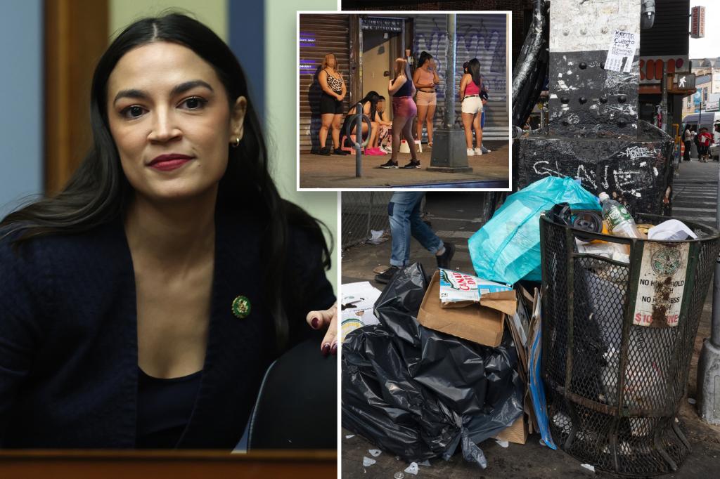 AOC mocked for battle on trash on seedy Roosevelt Avenue