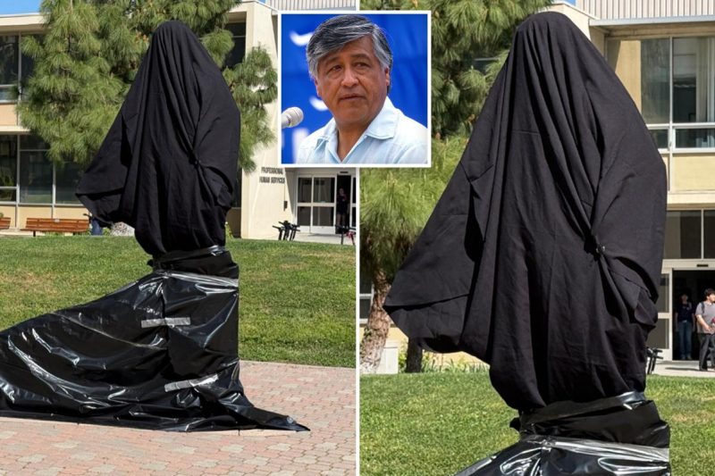 Cesar Chavez statue hidden from view in Fresno after rape accusations