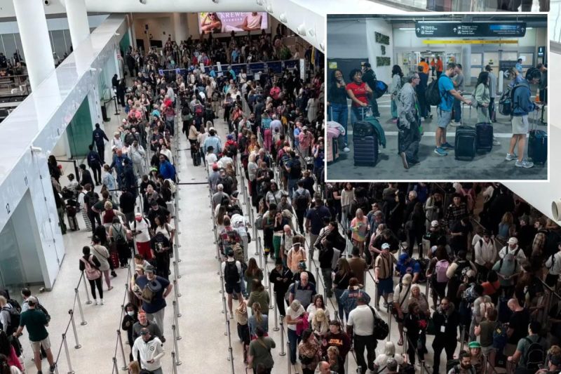 Division of Homeland Safety slams Democrats for holding vacationers ‘hostage for political factors’ as airport chaos sparks hours-long safety traces